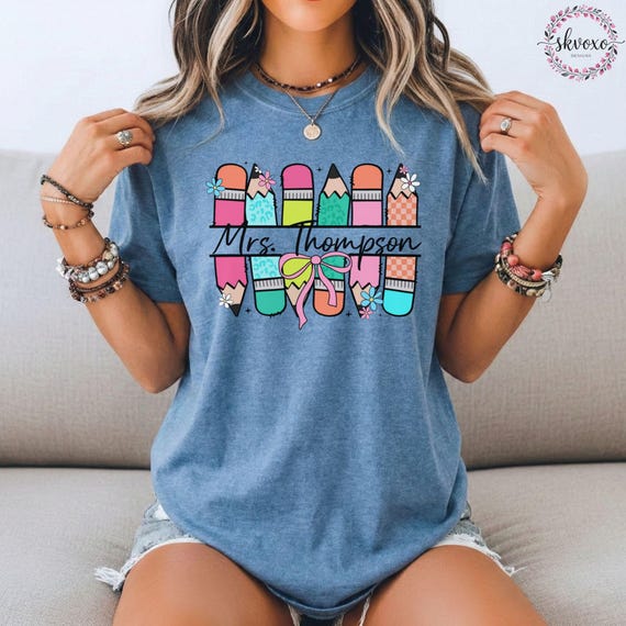 Personalized Teacher Shirt, Custom Name Shirt for Teacher, Comfort Colors Teacher Shirt