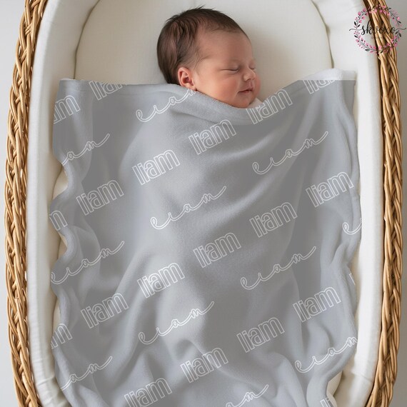 Custom Baby Velveteen Blanket with Name, Personalized Name Blanket, Newborn Hospital Blanket, Custom Baby Gift, Baby Name Swaddle