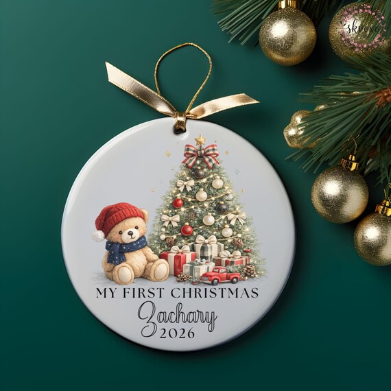 Personalized My First Christmas Ornament 2026, Babys First Christmas Ornament, Custom Name Newborn Keepsake, Baby Boy Christmas Gift