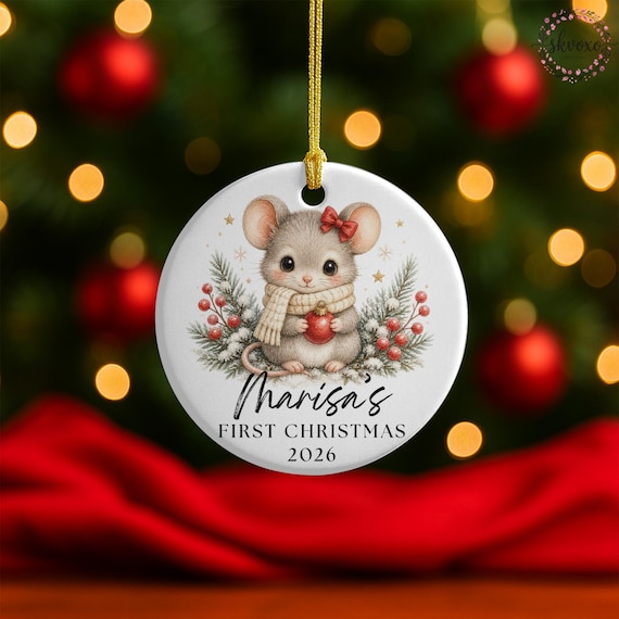 Baby's First Christmas Ornament, Personalized Baby's Christmas Keepsake, New Baby Gift, Custom Baby Ornament