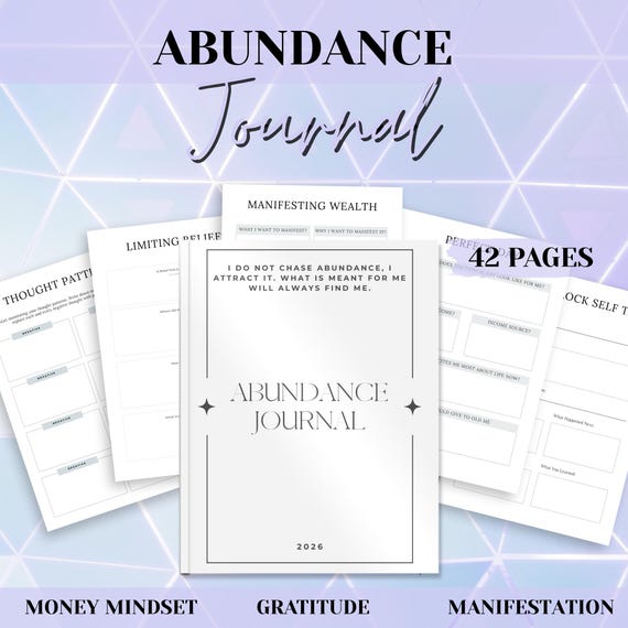 Manifestation Planner Workbook | Overcome Limiting Beliefs | 369 Method, Vision Board & Wealth Mindset | Canva Template + PDF