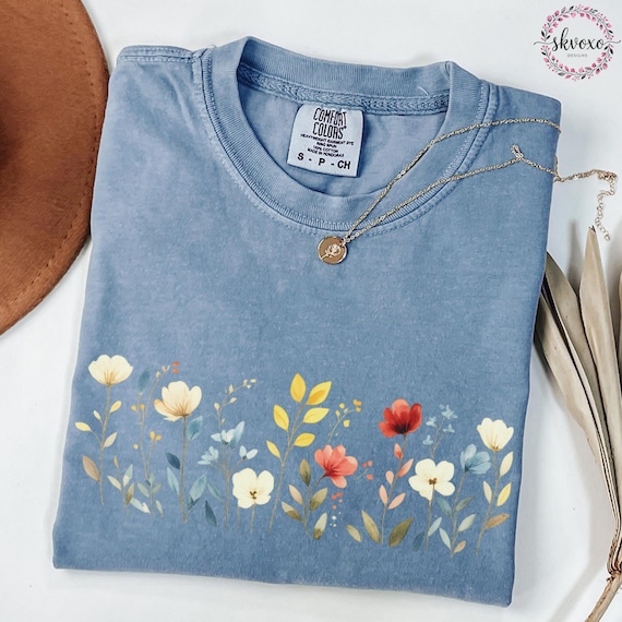 Comfort Colors® Wildflower Shirt, Floral Cottagecore Shirt, Botanical Shirt, Flower Shirt, Nature Shirt, Wildflower Tshirt,Wild Flower Shirt