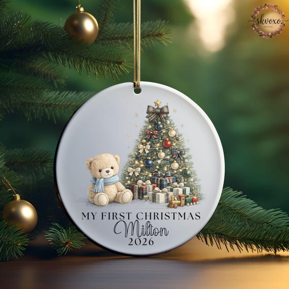Personalized My First Christmas Ornament 2026, Babys First Christmas Ornament, Custom Name Newborn Keepsake, Baby Boy Christmas Gift