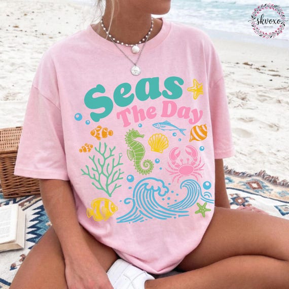 Summer Vibes Comfort Colors® Shirt | Seas The Day Summer Vacation Shirt | Beach Shirt | Trendy Summer Graphic Shirt