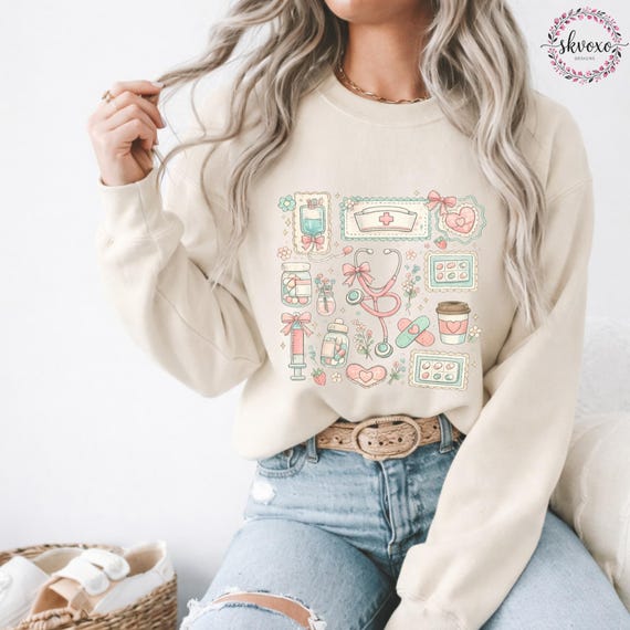 Comfort Colors® Nurse Sweatshirt, Nurse Gift, Student Nurse Gift, Nurse Graduation Sweatshirt, Nursing School, Gift For Nurse
