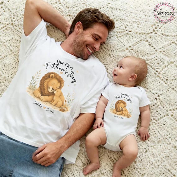 Our First Father's Day Matching Shirts | Daddy & Me Matching Shirts | Baby Bodysuit Daddy Shirt