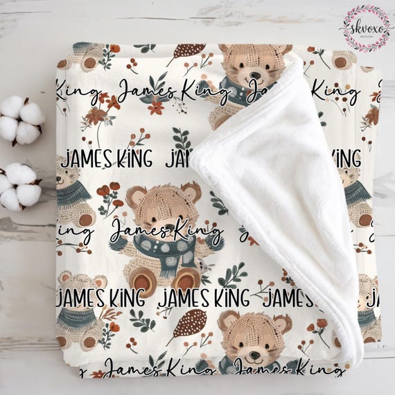 Personalized Baby Blanket, Custom Baby Name Blanket, Newborn Boy Nursery Decor, Newborn Swaddle, Hospital Blanket, Gift for Baby
