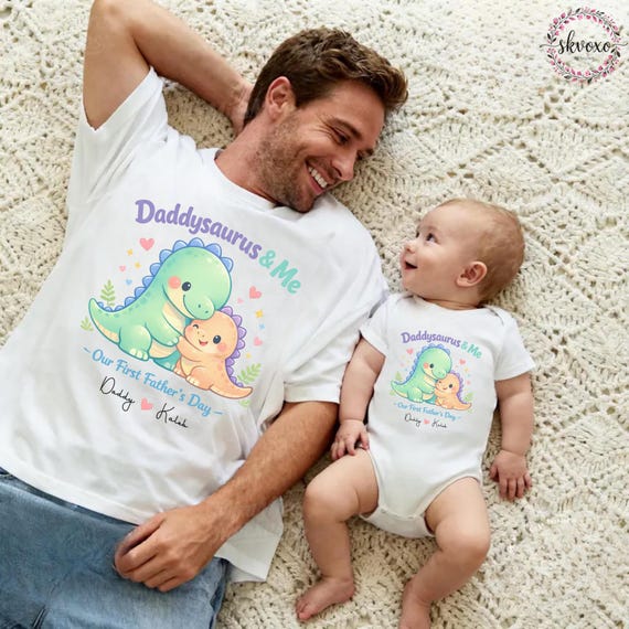 Our First Father's Day Matching Shirts | Daddy & Me Matching Shirts | Baby Bodysuit Daddy Shirt