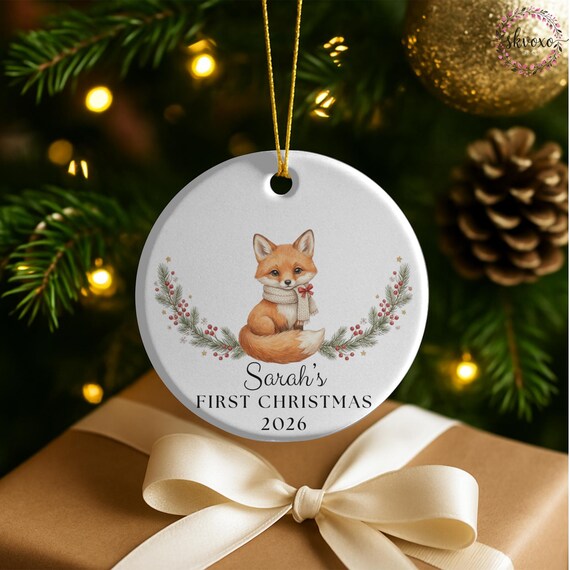 Baby's First Christmas Ornament, Personalized Baby's Christmas Keepsake, New Baby Gift, Custom Baby Ornament
