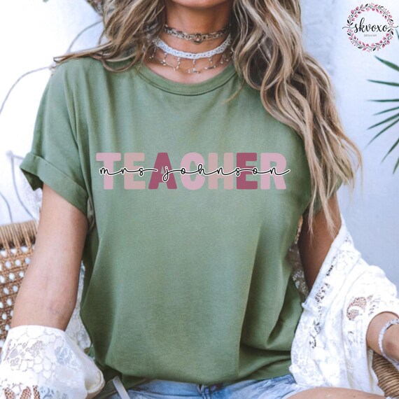 Custom Teacher Shirt, Teacher Mrs Shirt, Cute Teacher Shirt, Teacher Appreciation gift, Gift for Teacher, Comfort Colors®