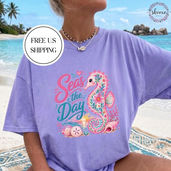 Comfort Colors® Seas The Day T-shirt | Summer Vibes Shirt | Beach Vibes Shirt