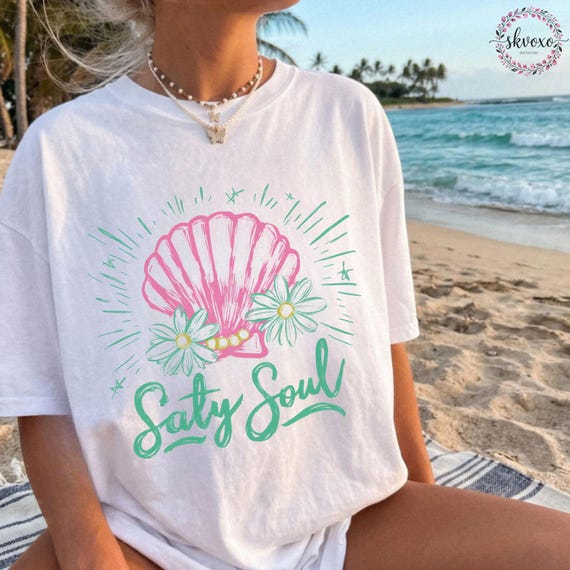 Summer Vibes Comfort Colors® Shirt | Salty Soul Summer Vacation Shirt | Beach Shirt | Trendy Summer Graphic Shirt