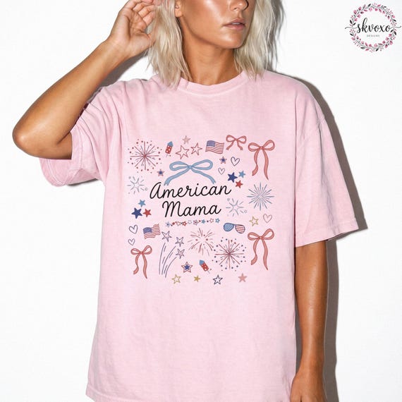 Comfort Colors® All American Mama Coquette Shirt, 4th of July Patriotic Shirt, Independence Day Shirt, Memorial Day Shirt