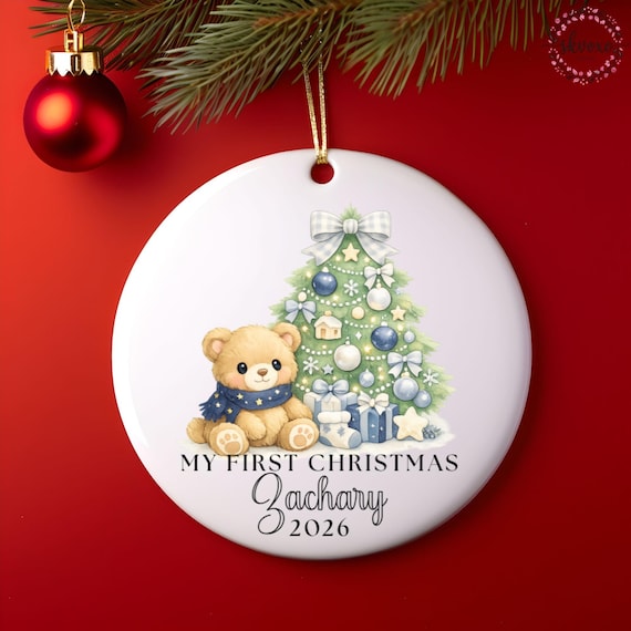 Personalized My First Christmas Ornament 2026, Babys First Christmas Ornament, Custom Name Newborn Keepsake, Baby Boy Christmas Gift