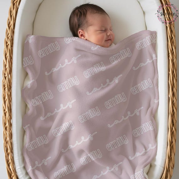 Custom Baby Blanket with Name, Personalized Name Blanket, Newborn Hospital Blanket, Custom Baby Gift, Baby Name Swaddle