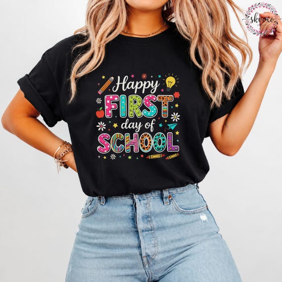 Happy First Day of School Teacher T-shirt | Back to School Shirt | First Day of School Shirt