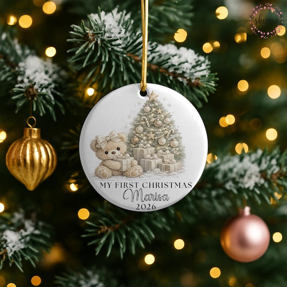 Personalized My First Christmas Ornament 2026, Babys First Christmas Ornament, Custom Name Newborn Keepsake, Baby Girl Christmas Gift