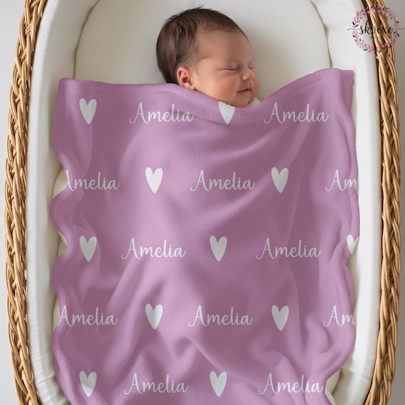 Baby Blanket, Custom Baby Girl Gift Blanket, Kids Blanket, Personalized Baby Name Blanket, Custom Newborn Blanket, Baby Shower Gift