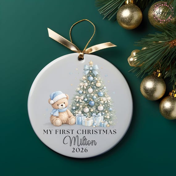 Personalized My First Christmas Ornament 2026, Babys First Christmas Ornament, Custom Name Newborn Keepsake, Baby Boy Christmas Gift