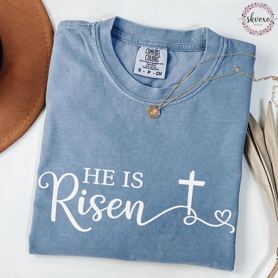 Comfort Colors® He Is Risen  Shirt, Bible Verse Matthew 28:6 Shirt, Christian Shirt, Christian Apparel