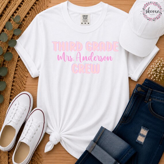 Custom Grade Teacher Crew Shirt l Back to School Shirt | Last Day of School Shirt | Teacher Life Shirt | Teacher Gift