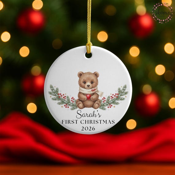 Baby's First Christmas Ornament, Personalized Baby's Christmas Keepsake, New Baby Gift, Custom Baby Ornament