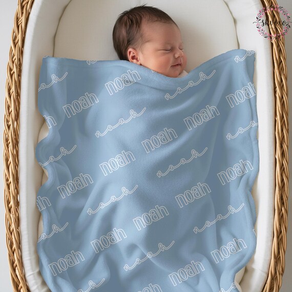 Custom Baby Blanket with Name, Personalized Name Blanket, Newborn Hospital Blanket, Custom Baby Gift, Baby Name Swaddle