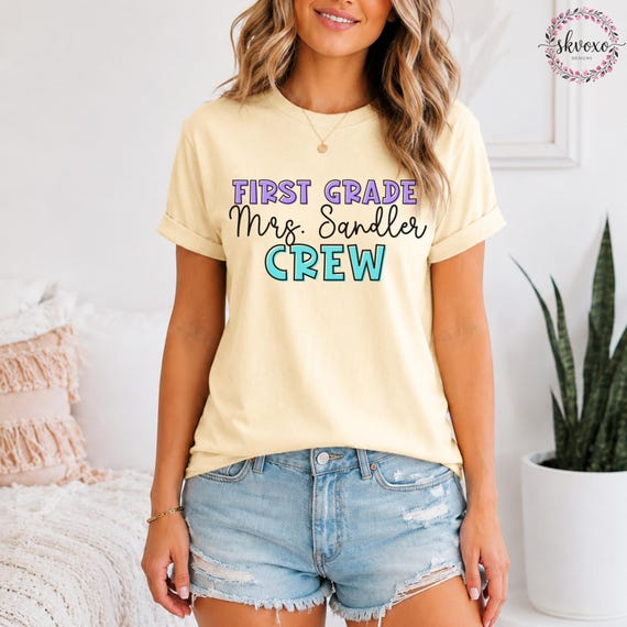 Custom Grade Teacher Crew Shirt l Back to School Shirt | Last Day of School Shirt | Teacher Life Shirt | Teacher Gift