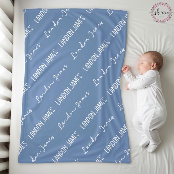 Custom Baby Blanket with Name, Personalized Name Blanket, Newborn Hospital Blanket, Custom Baby Gift, Baby Name Swaddle
