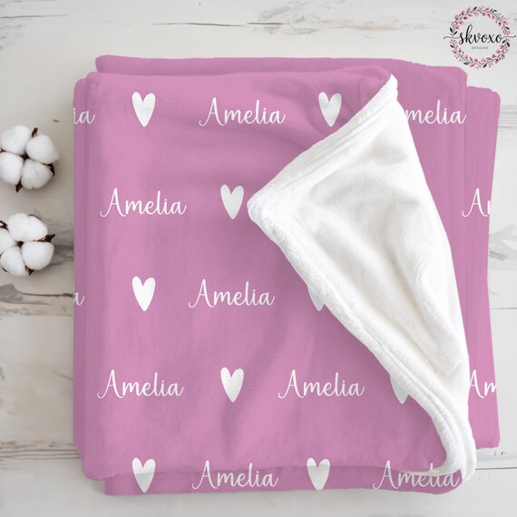 Personalized Name Blanket, Custom Baby Girl Gift Blanket, Baby Blanket, Kids Blanket, Personalized Christmas Gift