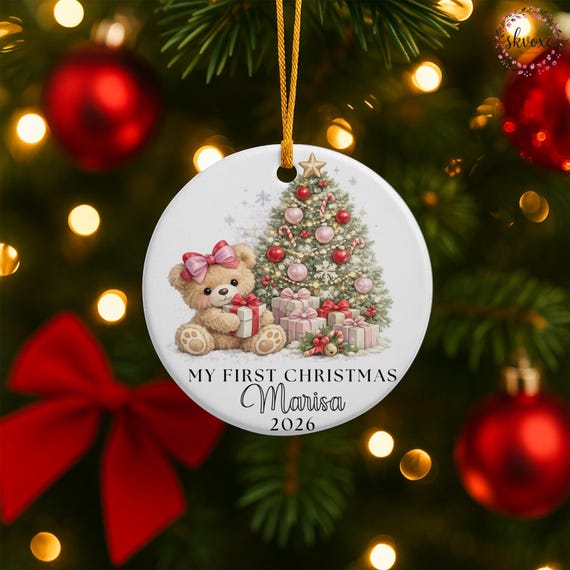 Personalized My First Christmas Ornament 2026, Babys First Christmas Ornament, Custom Name Newborn Keepsake, Baby Girl Christmas Gift