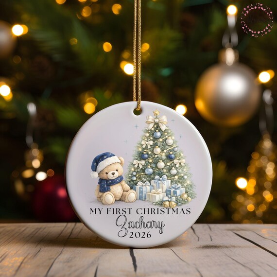 Personalized My First Christmas Ornament 2026, Babys First Christmas Ornament, Custom Name Newborn Keepsake, Baby Boy Christmas Gift