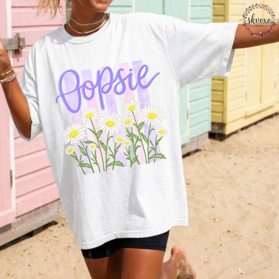Oopsie Daisies T-Shirt, Spring Shirt Coastal Shirt, Summer Tee, Summer Vacation Shirt, Summer T Shirt, Coastal Aesthetic