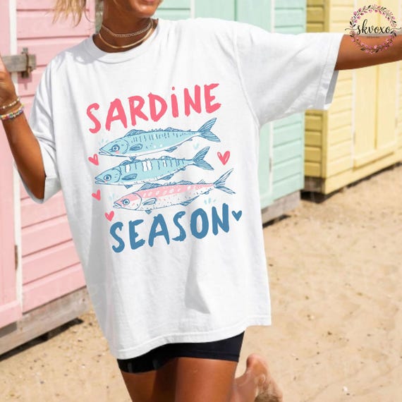 Sardine Season T-shirt, Ocean Shirt Coastal Shirt, Summer Tee, Summer Vacation Shirt, Summer T Shirt, Coastal Aesthetic