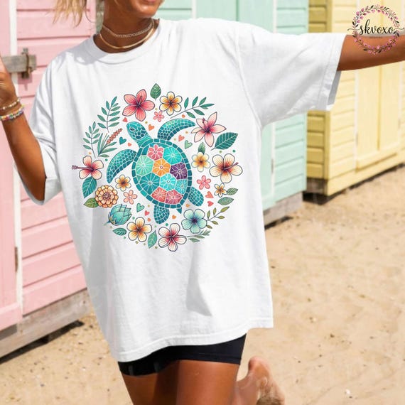 Comfort Colors® Sea Turtle Graphic Tee | Vintage Beach T-Shirt