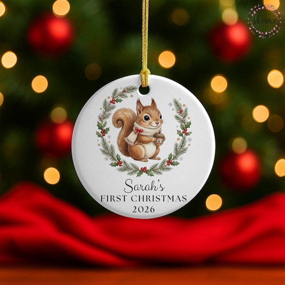 Baby's First Christmas Ornament, Personalized Baby's Christmas Keepsake, New Baby Gift, Custom Baby Ornament