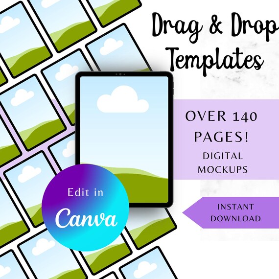 140+ Digital Product Mockup Canva Templates | Editable Etsy Listing Photo Templates | Drag & Drop Page Mockups