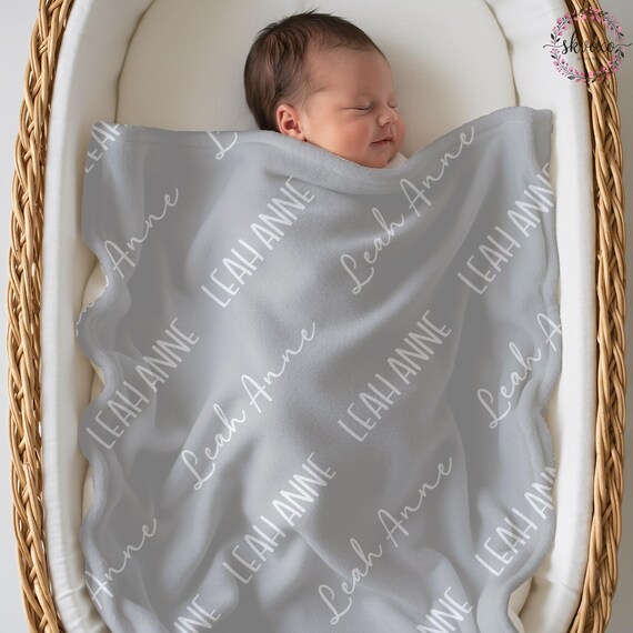 Custom Baby Blanket with Name, Personalized Name Blanket, Newborn Hospital Blanket, Custom Baby Gift, Baby Name Swaddle
