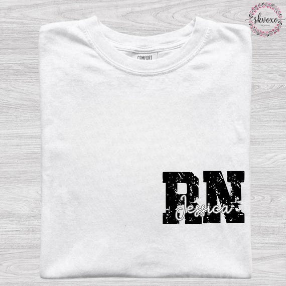 Custom Registered Nurse Comfort Colors® T-shirt, Personalized Name Nurse Shirt, RN Pocket Outfit, RN Grad Tee, New Nurse Outfit, Nurse Gift