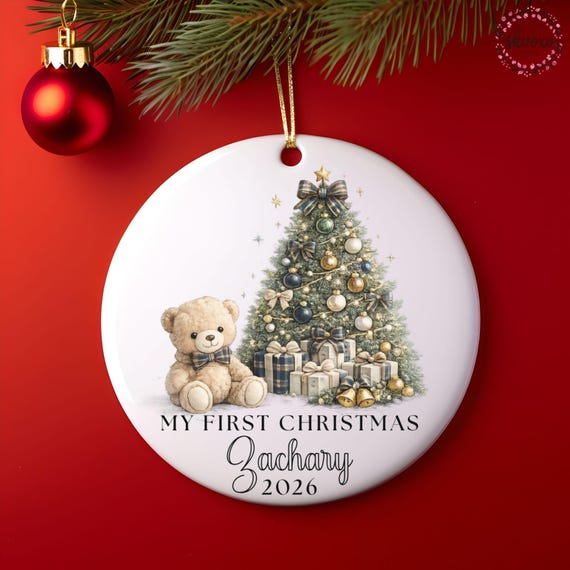 Personalized My First Christmas Ornament 2026, Babys First Christmas Ornament, Custom Name Newborn Keepsake, Baby Boy Christmas Gift
