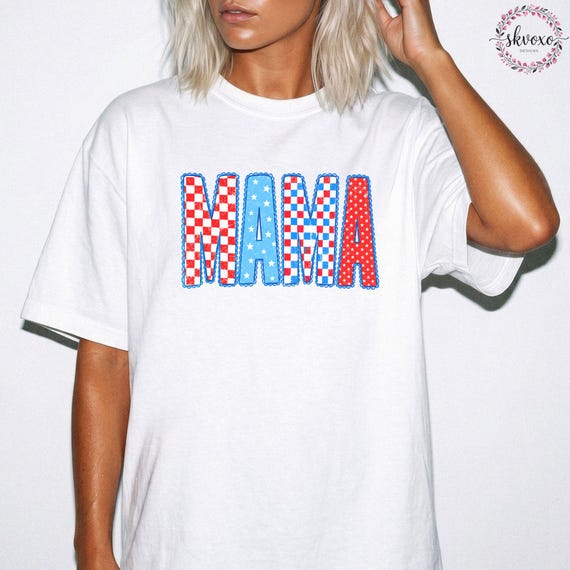 Comfort Colors® American Mama Shirt, Retro Mama Shirt, 4th of July Shirt, USA Mom Shirt, Patriotic Mom Shirt, Gift for Mom