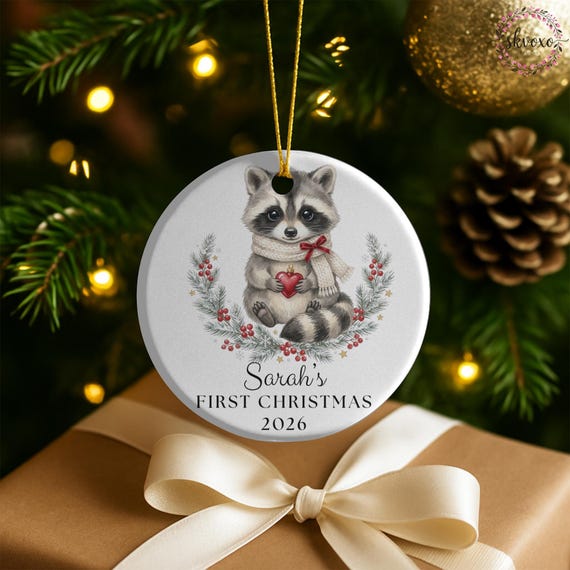 Baby's First Christmas Ornament, Personalized Baby's Christmas Keepsake, New Baby Gift, Custom Baby Ornament