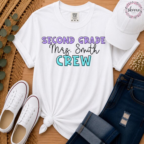 Custom Grade Teacher Crew Shirt l Back to School Shirt | Last Day of School Shirt | Teacher Life Shirt | Teacher Gift