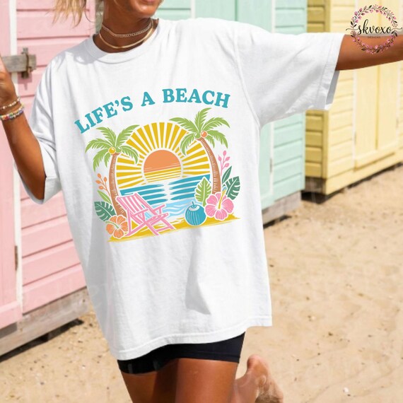 Lifes A Beach Shirt Summer Shirt, Ocean Shirt Coastal Shirt, Summer Tee, Summer Vacation Shirt, Summer T Shirt, Coastal Aesthetic