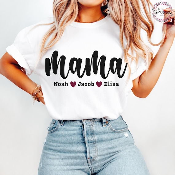 Personalized Mama Comfort Colors Shirt | Custom Mama Shirt With Kids Names Gift