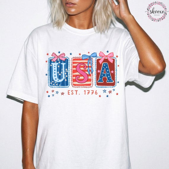 Comfort Colors® USA Coquette Shirt, 4th of July Patriotic Shirt, Independence Day Shirt, Memorial Day Shirt
