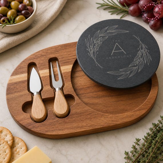 Custom Name Engraved Wedding Gift, Personalized Wood Charcuterie Board, Housewarming Present, Anniversary Gift