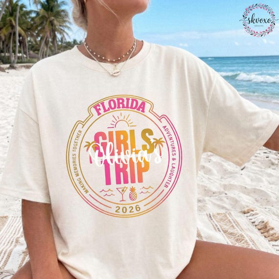 Custom Summer Vibes Comfort Colors® Shirt | Personalized Girls Trip Summer Vacation Shirt | Beach Shirt | Trendy Summer Graphic Shirt