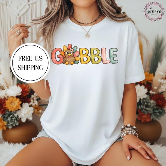 Comfort Colors® Thanksgiving Gobble T-shirt | Turkey Shirt | Family T-shirt | Thanksgiving Shirt | Fall Shirt | Women Thanksgiving Shirt