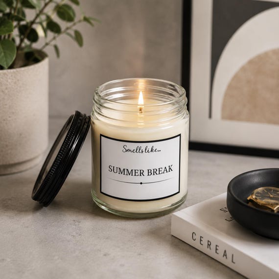 Smells Like Summer Break Scented Soy Candle | Funny Candle Gifts | Teacher Candle Gift
